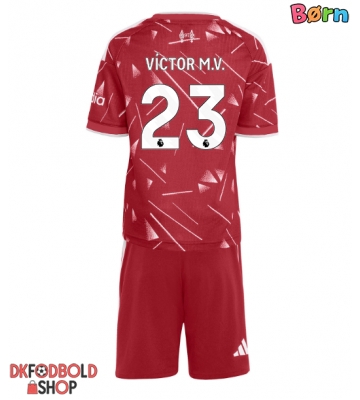Liverpool Victor Munoz #23 Hjemmebanesæt Børn 2026-27 Kort ærmer (+ korte bukser)